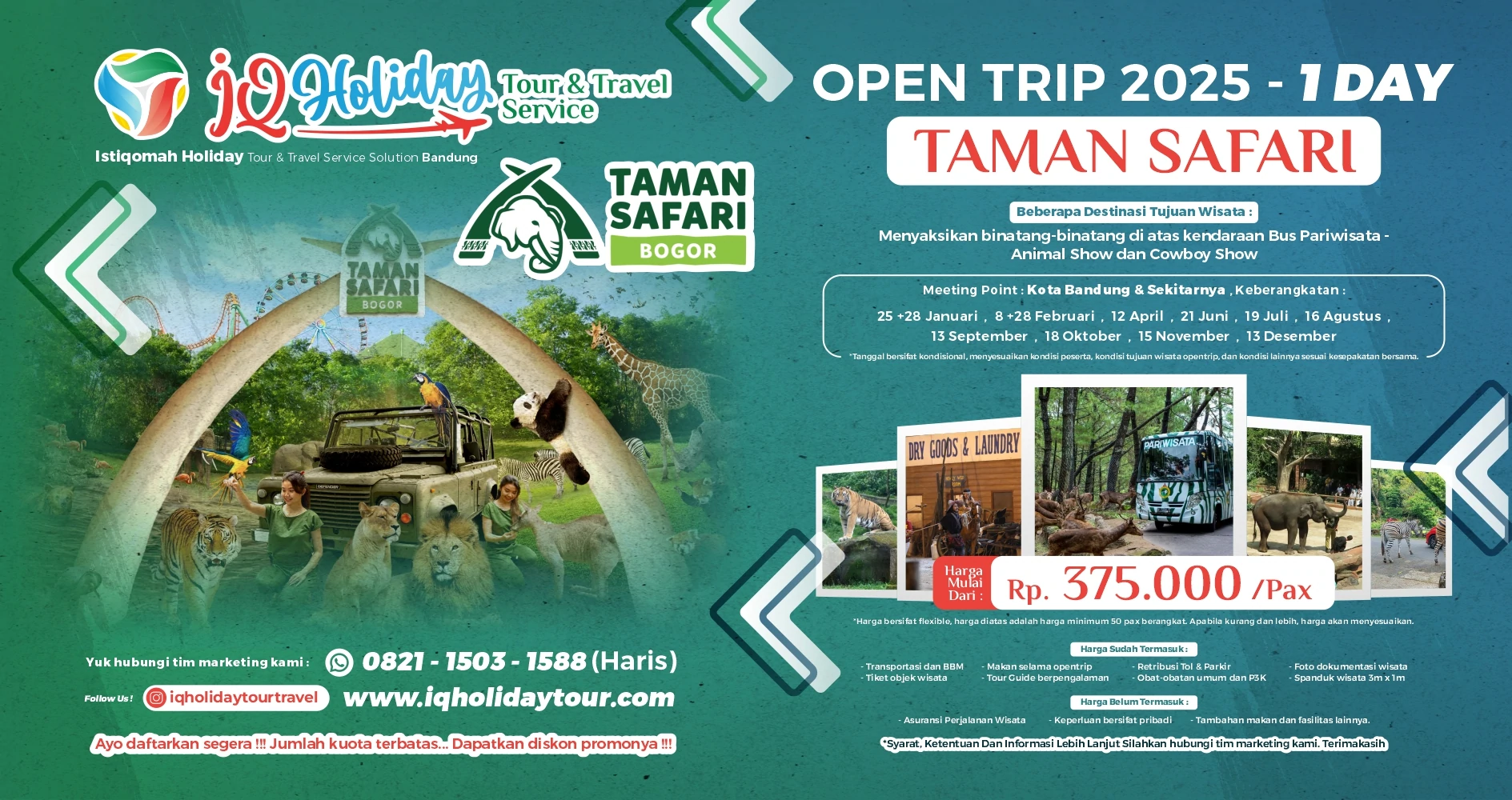 Paket Wisata Taman Safari 1 Hari – Keliling Zona Satwa dan Pertunjukan Lengkap