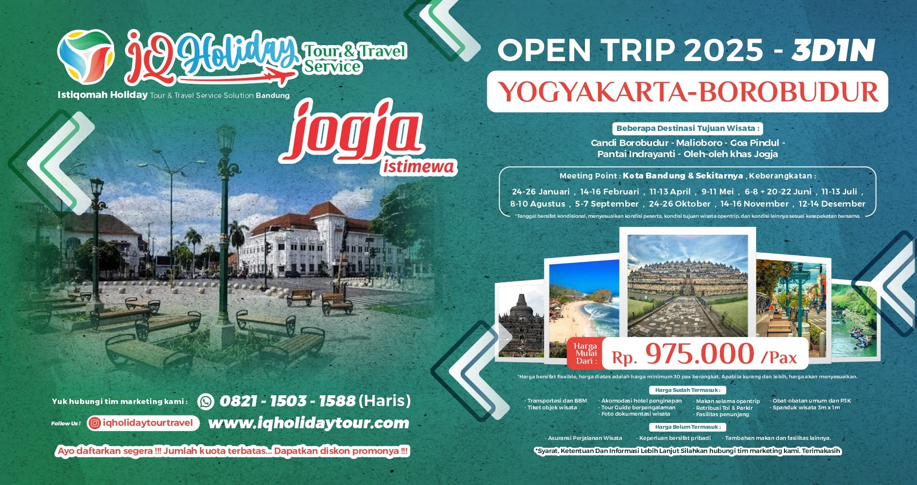 Open Trip Yogyakarta 3 Hari 1 Malam – Borobudur, Goa Pindul & Malioboro