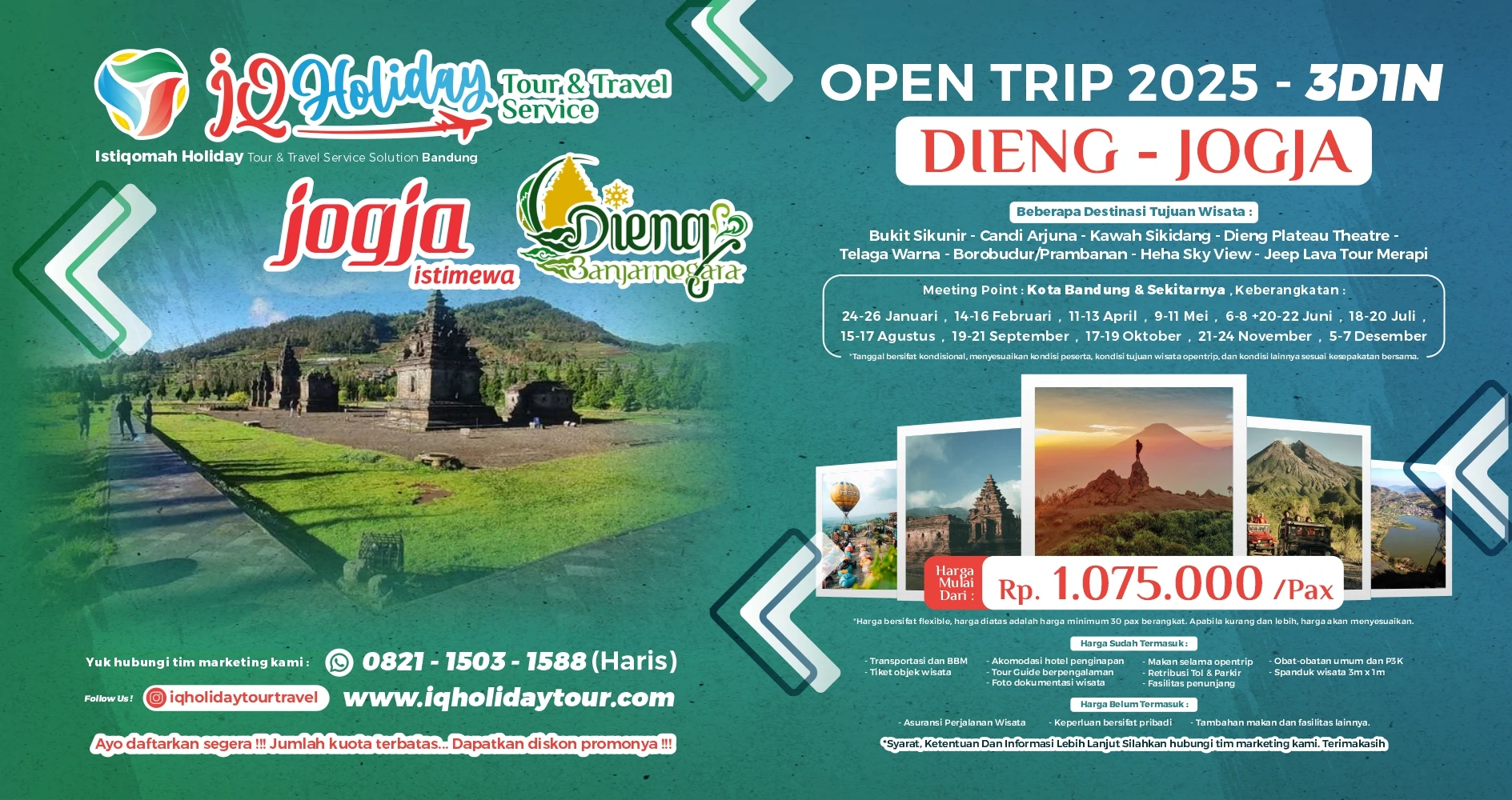 Open Trip Dieng Jogja 3 Hari 1 Malam!